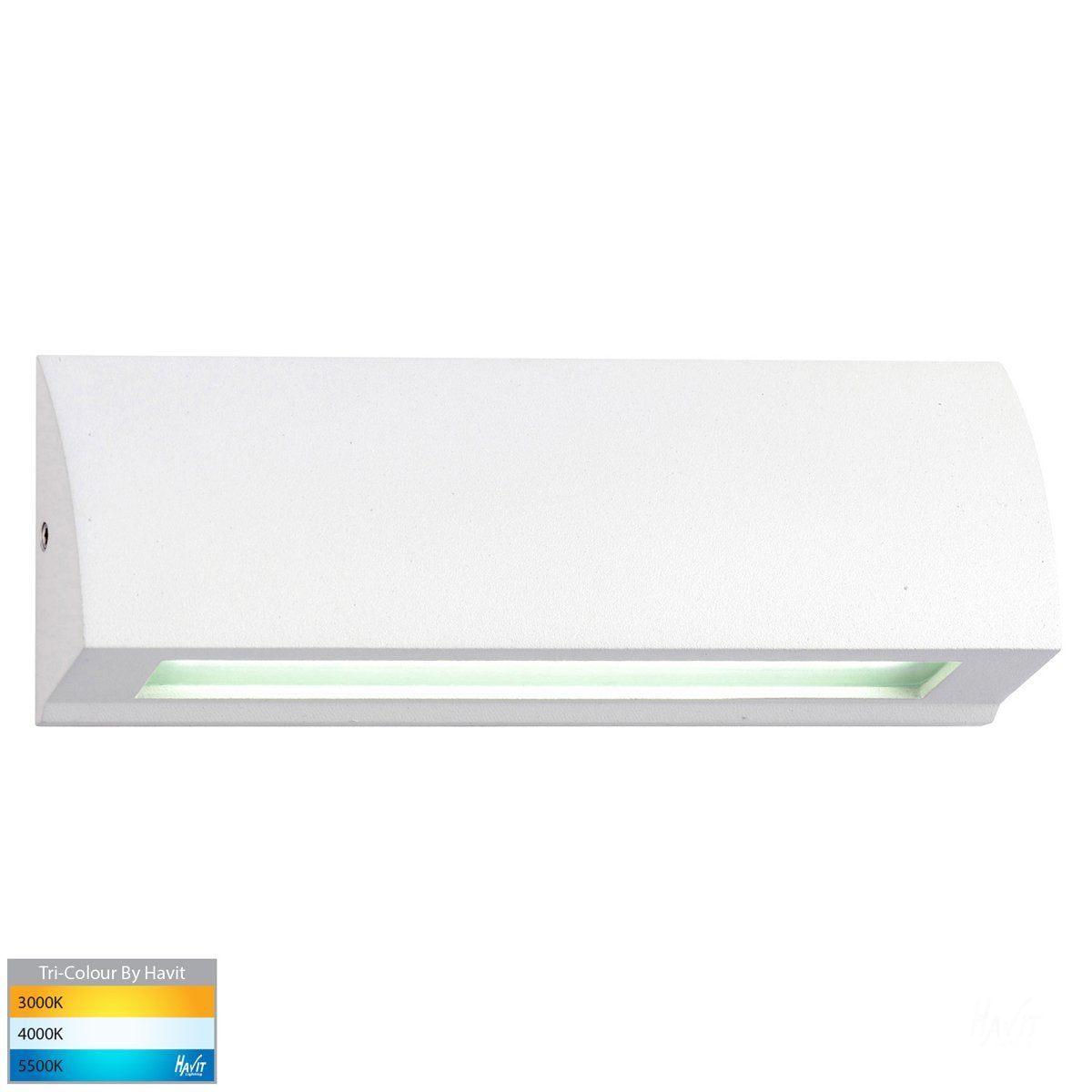 Taso 12V DC 6W LED Tri-Colour Rectangle Step Light in Matt White