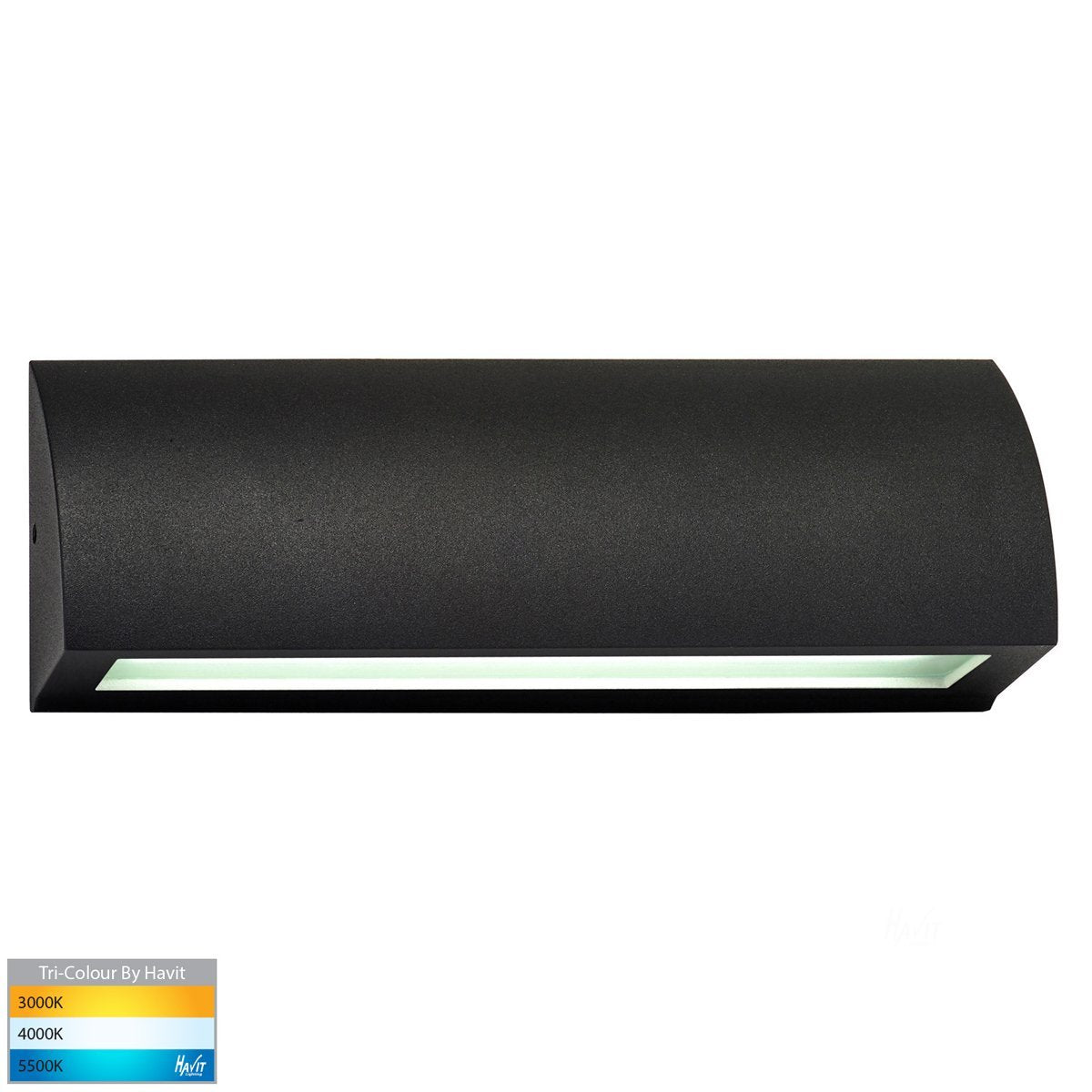 Taso 12V DC 10W LED Tri-Colour Rectangle Step Light in Matt Black