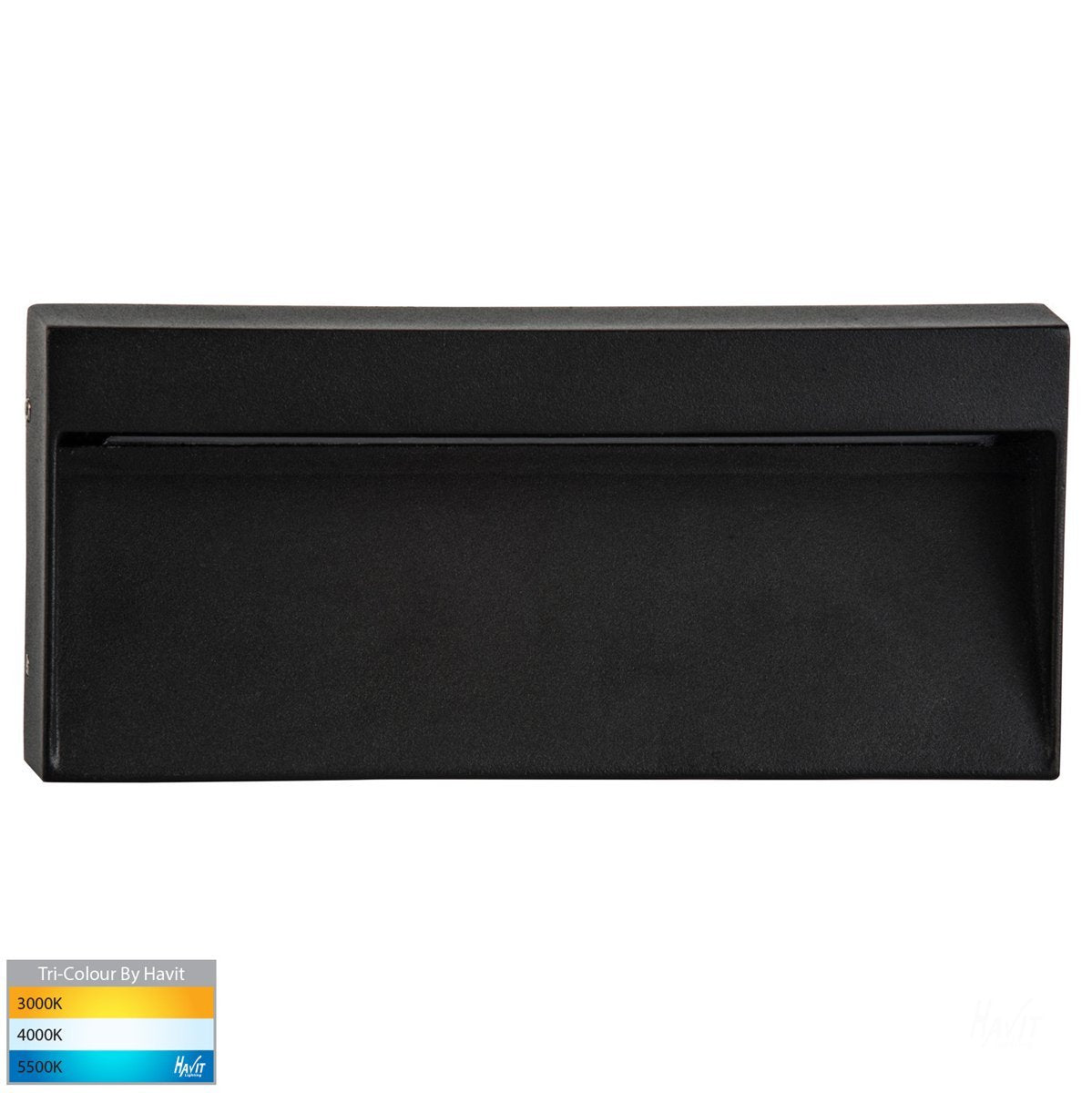 Virsma 12V DC 6W LED Tri-Colour Rectangle Step Light in Black
