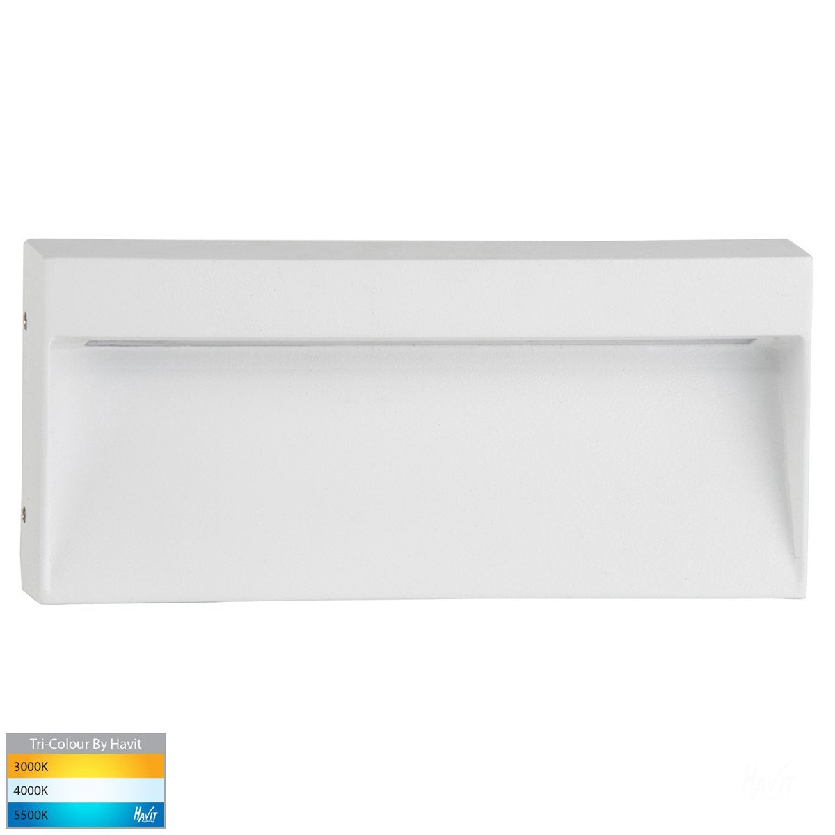 Virsma 240V 6W LED Tri-Colour Rectangle Step Light in White