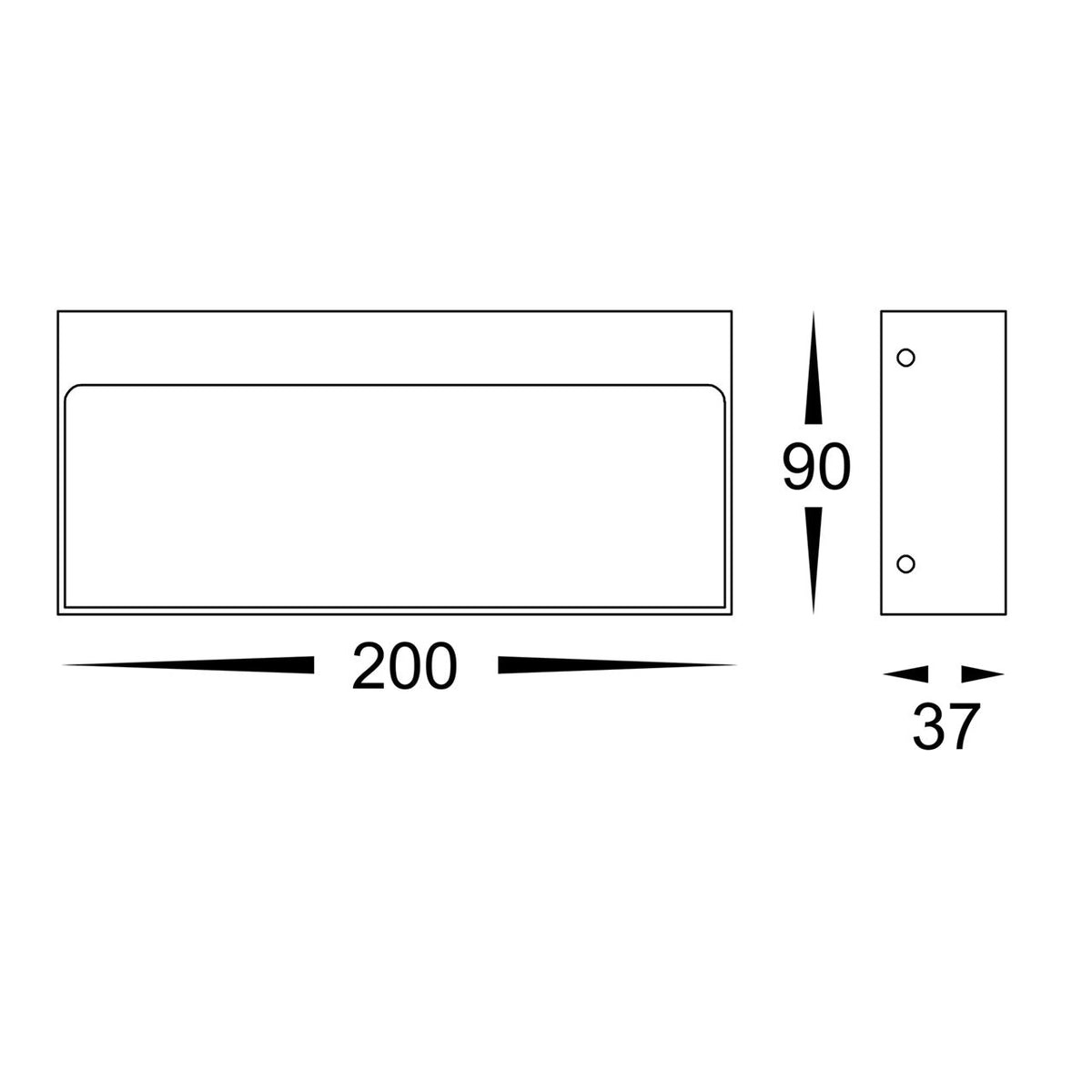 HV3275T-BLK - Virsma Black Rectangle LED Step lights