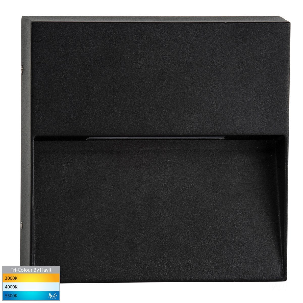Virsma 12V DC 6W LED Tri-Colour Square Step Light in Black