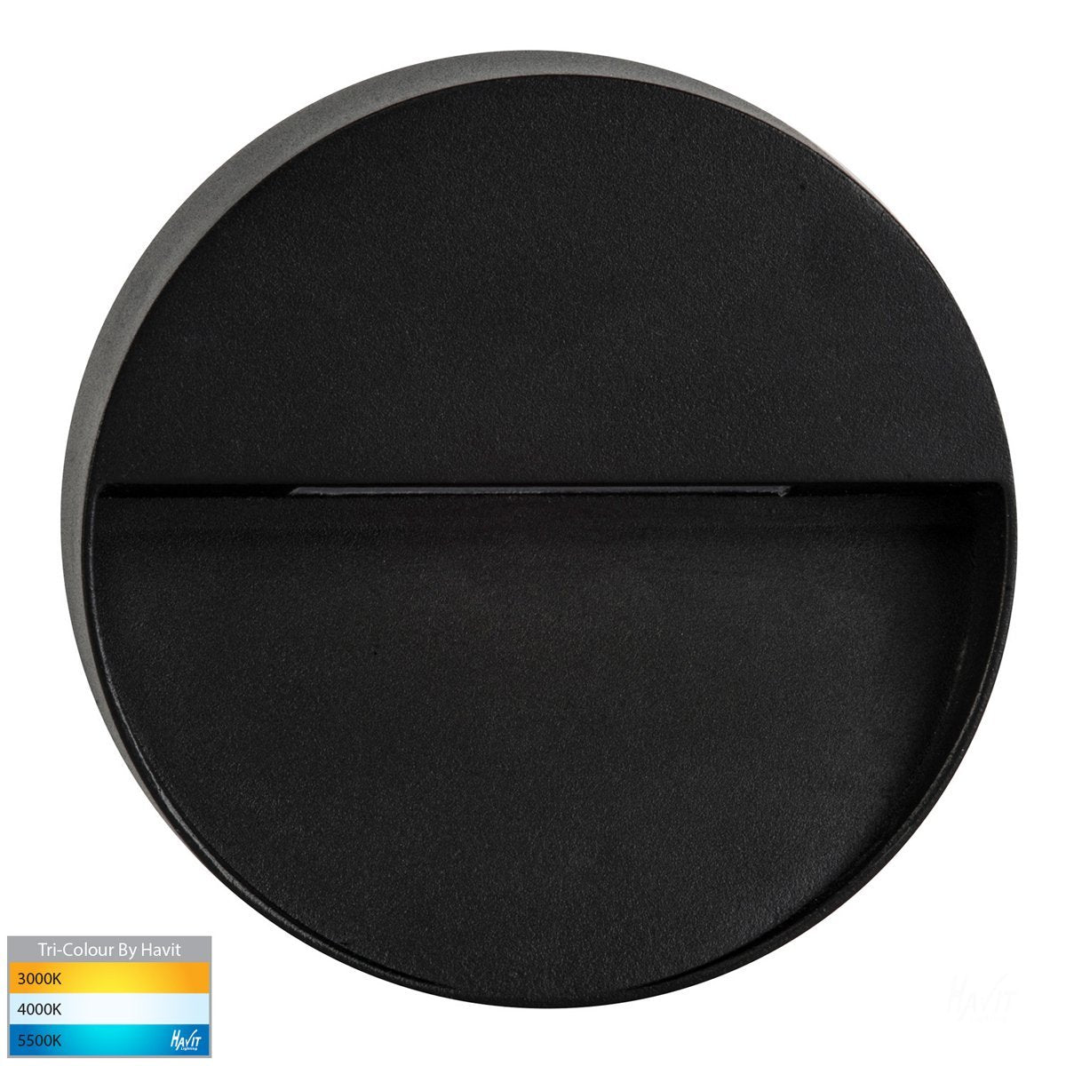 Virsma 12V DC 6W LED Tri-Colour Round Step Light in Black