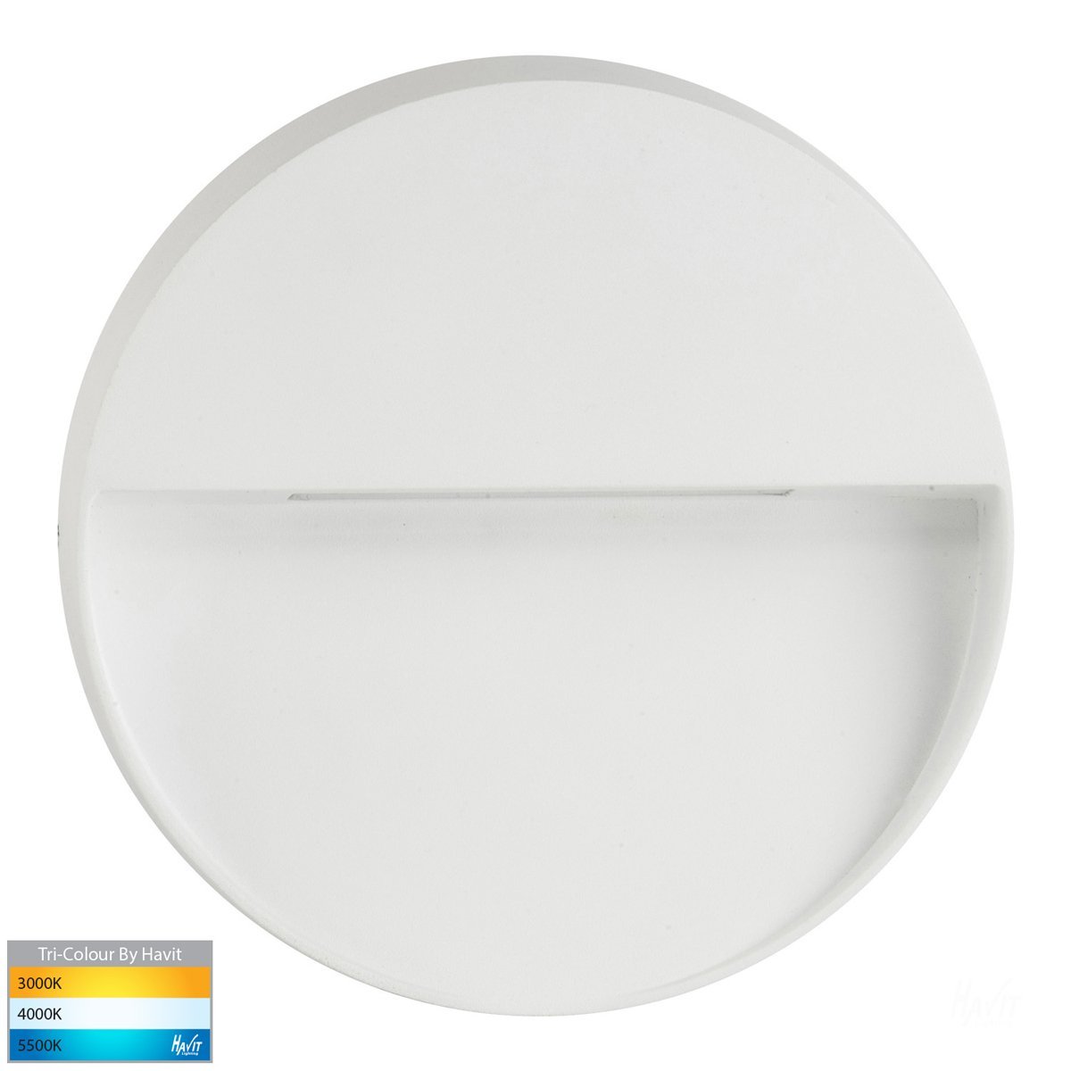 Virsma 12V DC 6W LED Tri-Colour Round Step Light in White