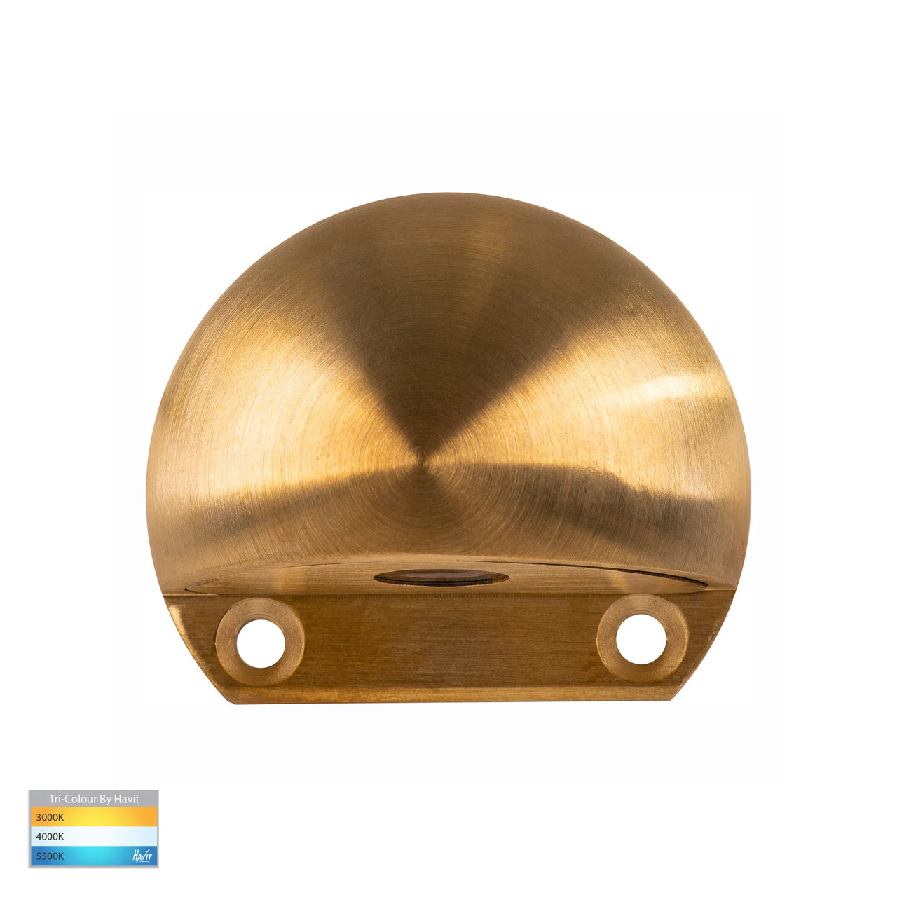 Occhio 3W LED Tri-Colour 12V DC Eyelid Step Light in Solid Brass