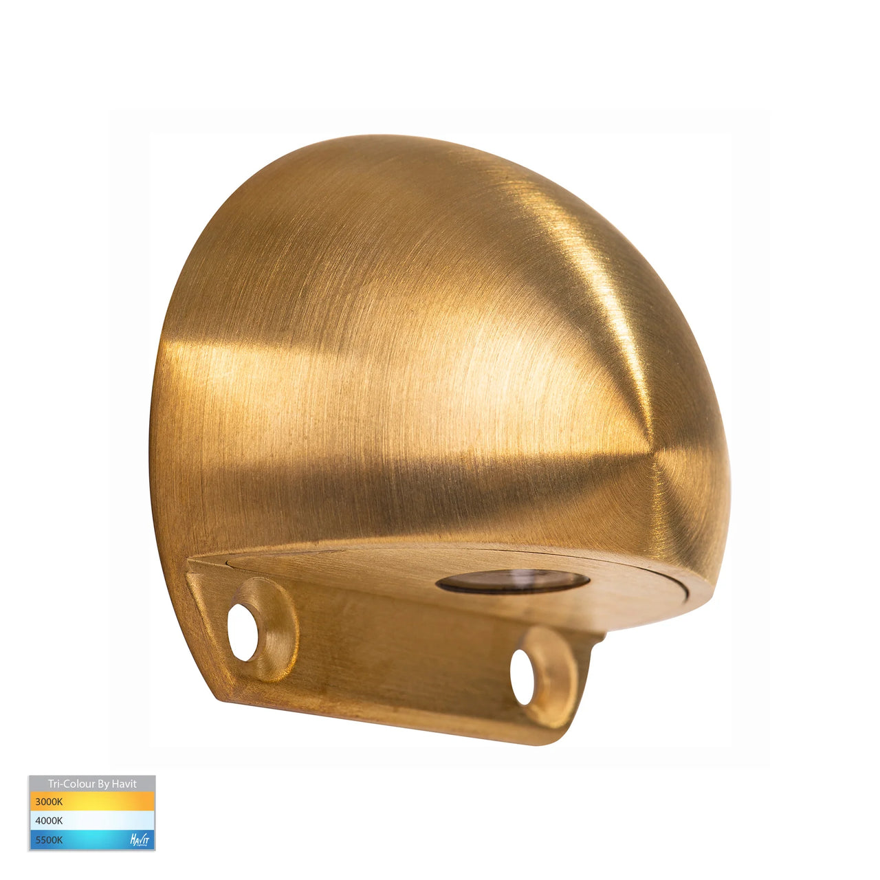 Occhio 3W LED Tri-Colour 12V DC Eyelid Step Light in Solid Brass