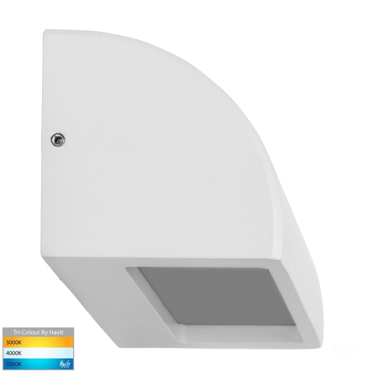 Ridge 12V DC 6W LED Tri-Colour Rectangle Step Light in White