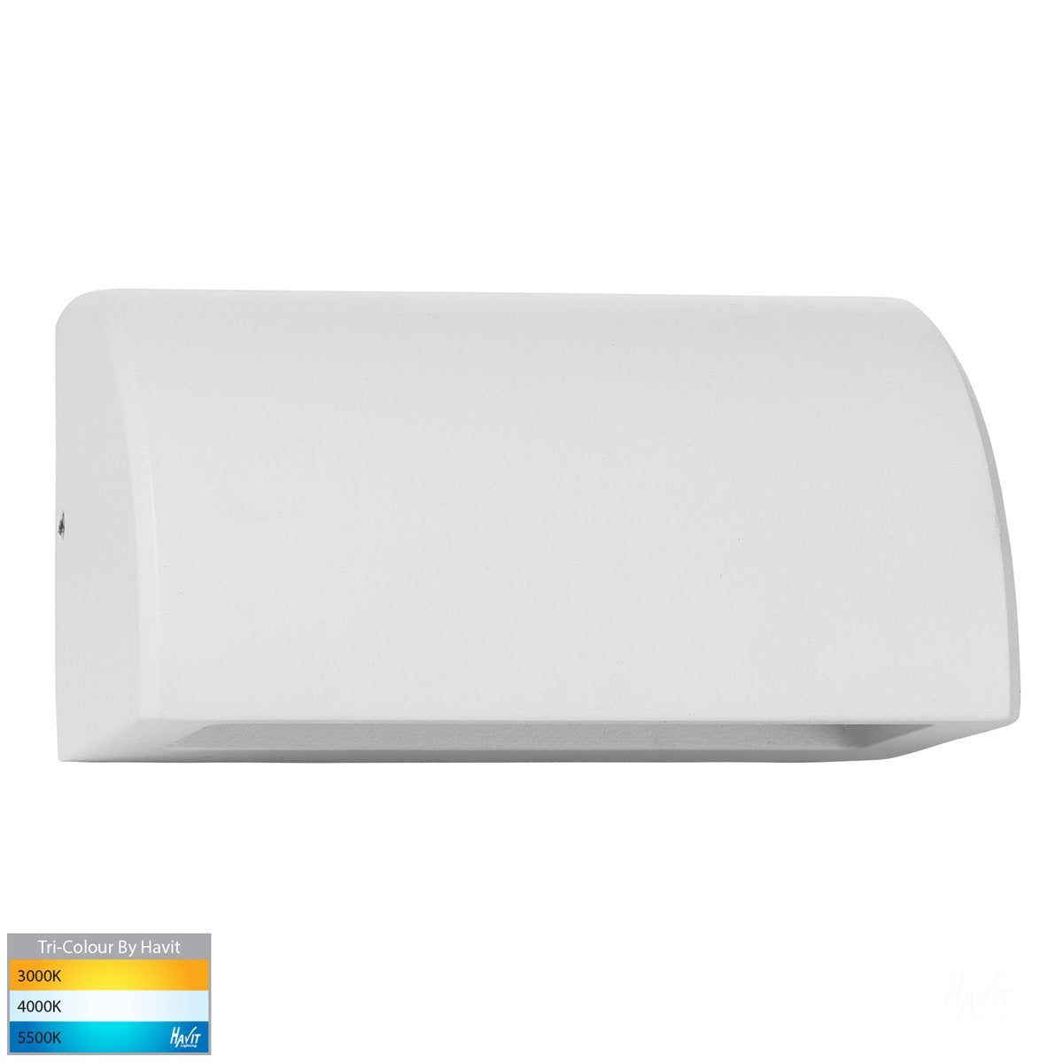 Ridge 12V DC 6W LED Tri-Colour Rectangle Step Light in White