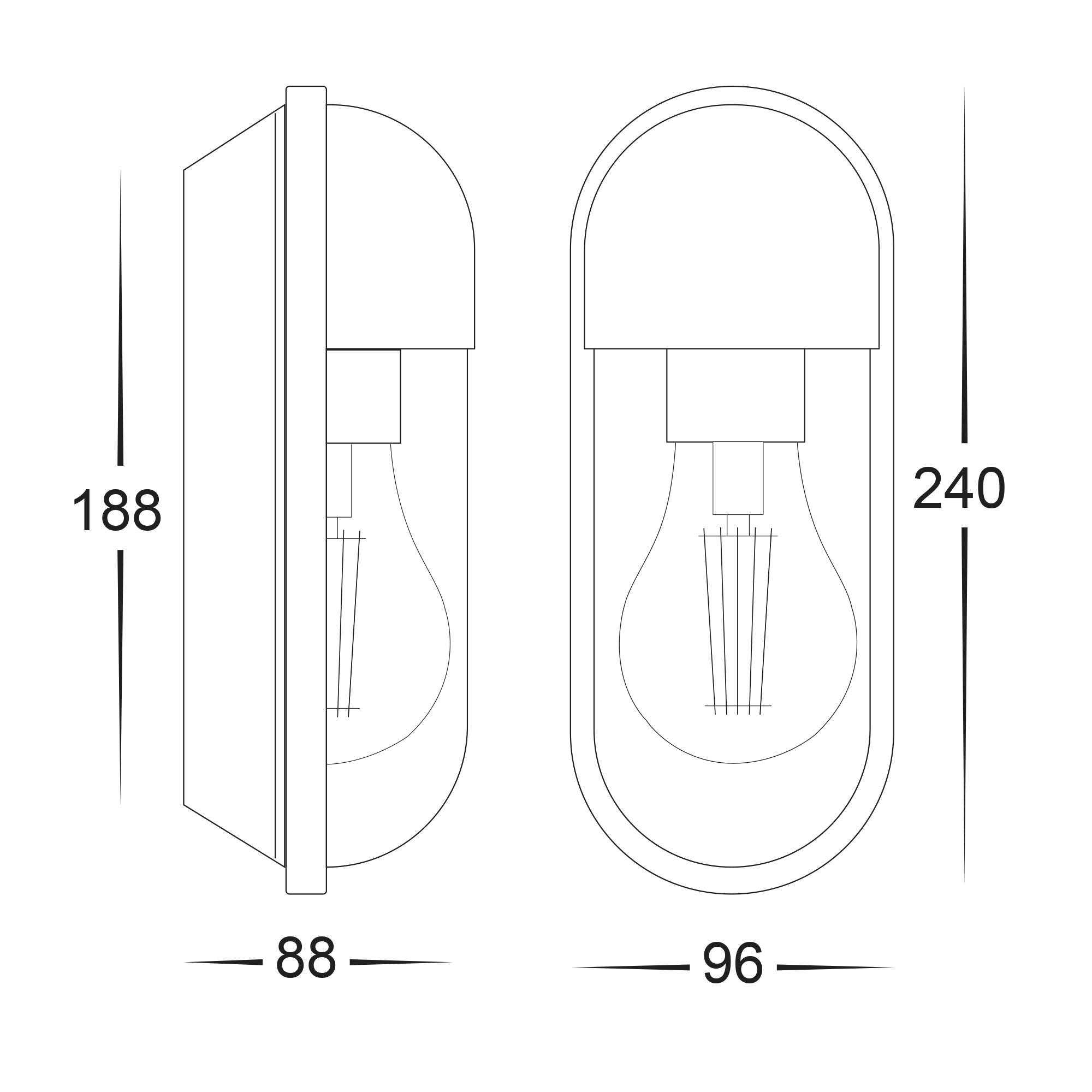 HV3512W-WHT - Lume Polycarbonate White Wall Light