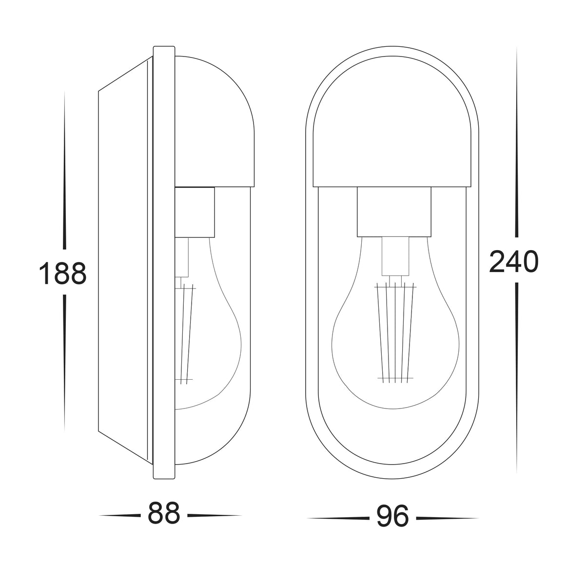 HV3512W-PB - Lume Polycarbonate Brass Wall Light