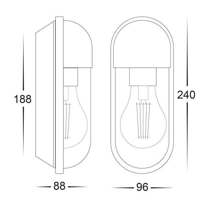 HV3512W-PB - Lume Polycarbonate Brass Wall Light