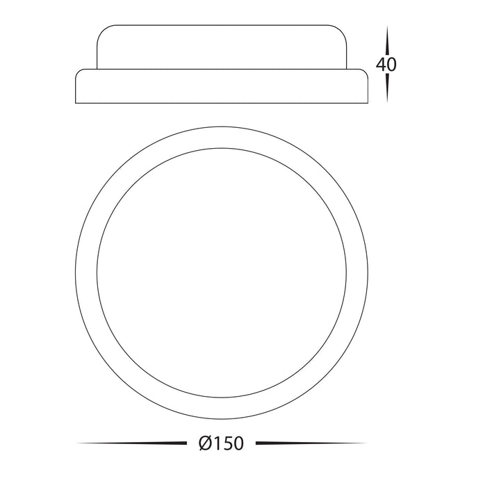 HV3523T - Muovi Polycarbonate Round 150mm Bunker Light