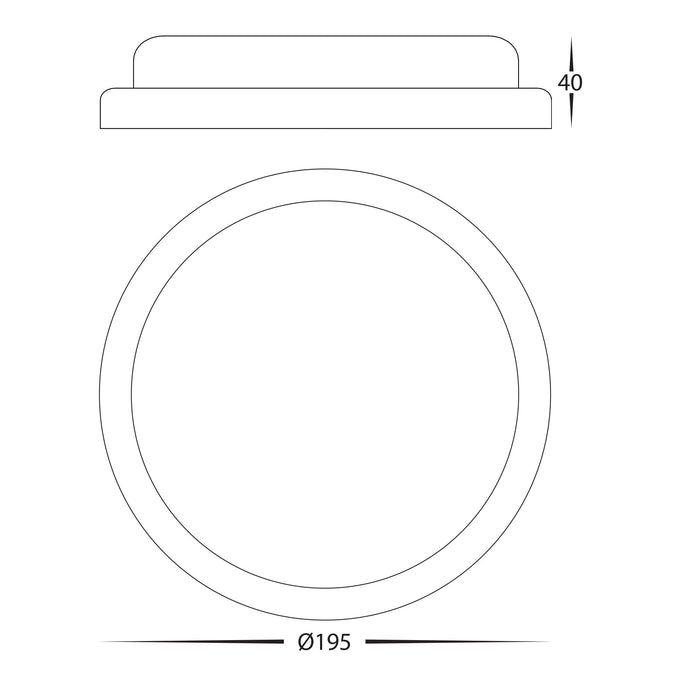 HV3525T - Muovi Polycarbonate Round 195mm Bunker Light