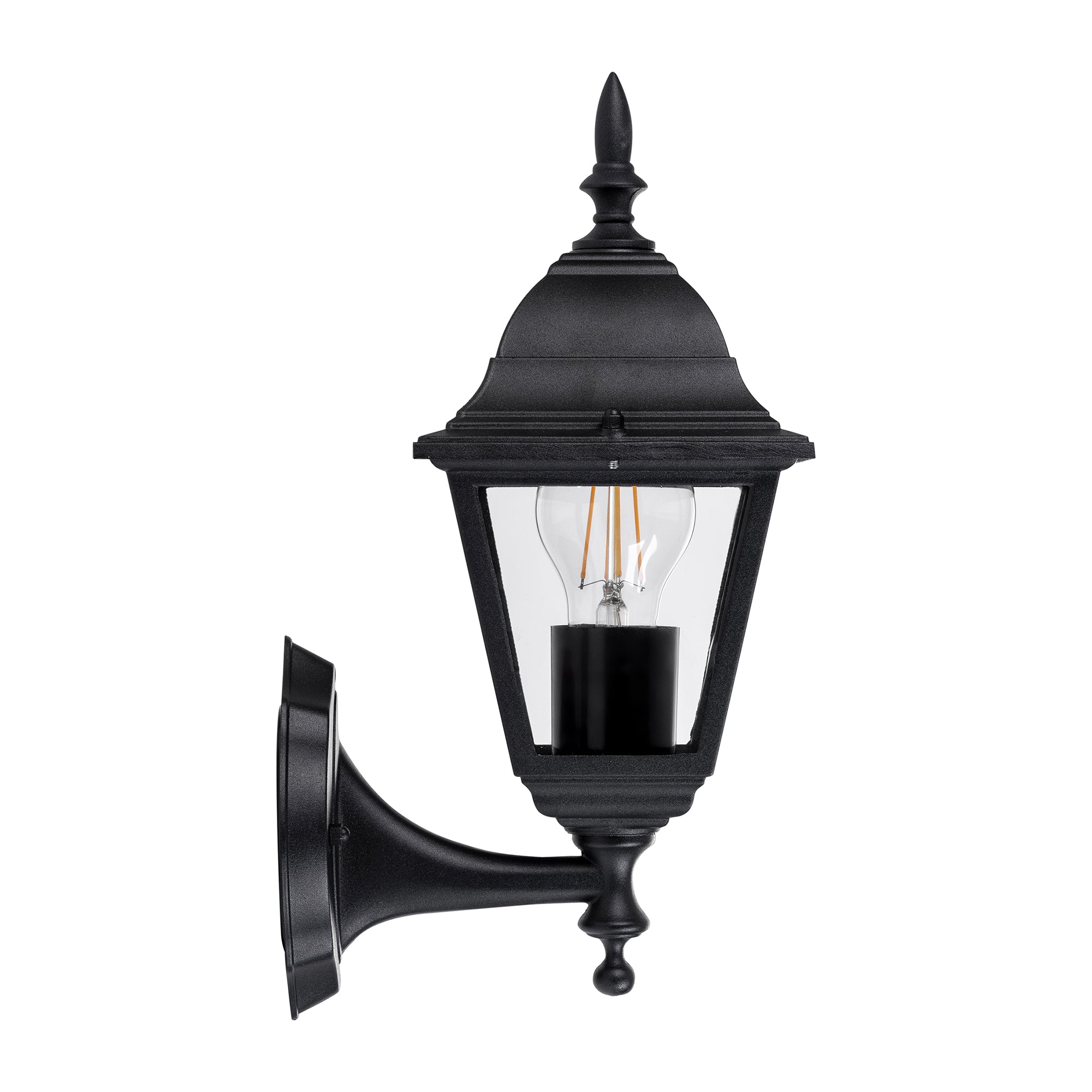 HV3551W-BLK - Newark Aluminium Black 4 Panel Coach Wall Light