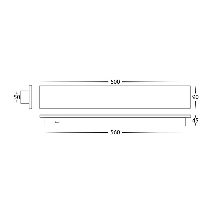 HV3572T-WHT - Barline Shadow Aluminium White 600mm Wall Light