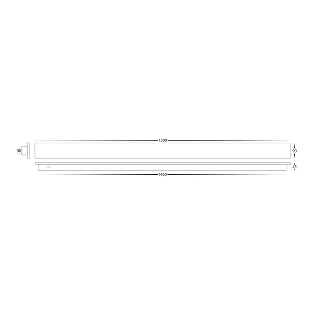 HV3576T-WHT - Barline Shadow Aluminium White 1500mm Wall Light