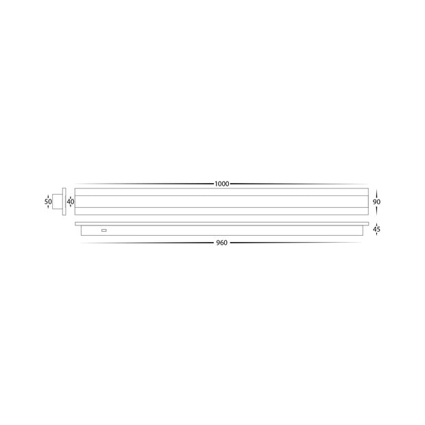 HV3584T-WHT - Barline Aluminium White 1000mm Wall Light