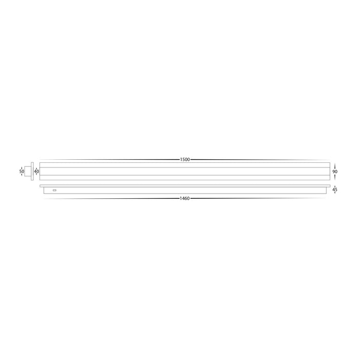 HV3586T-BLK - Barline Aluminium Black 1500mm Wall Light