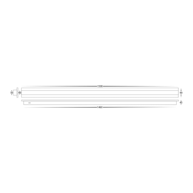 HV3586T-BLK - Barline Aluminium Black 1500mm Wall Light