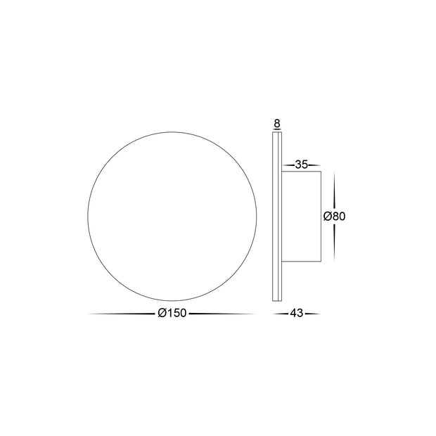 HV3591T-BLK - Halo Black TRI Colour LED Wall Light