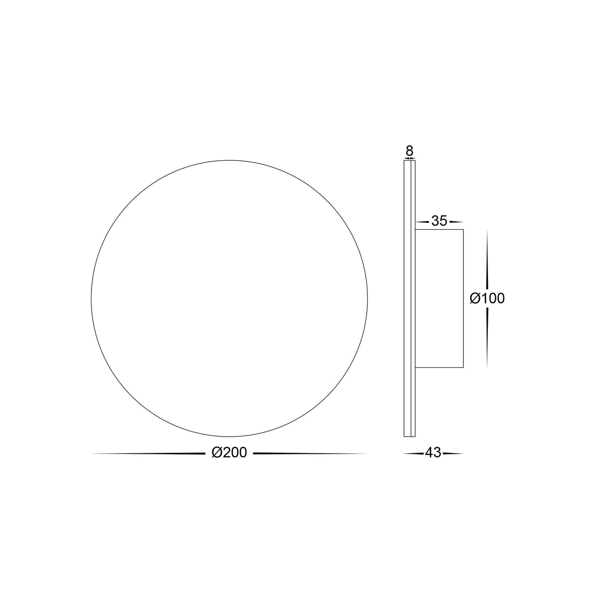 HV3592T-BLK - Halo Black TRI Colour LED Wall Light
