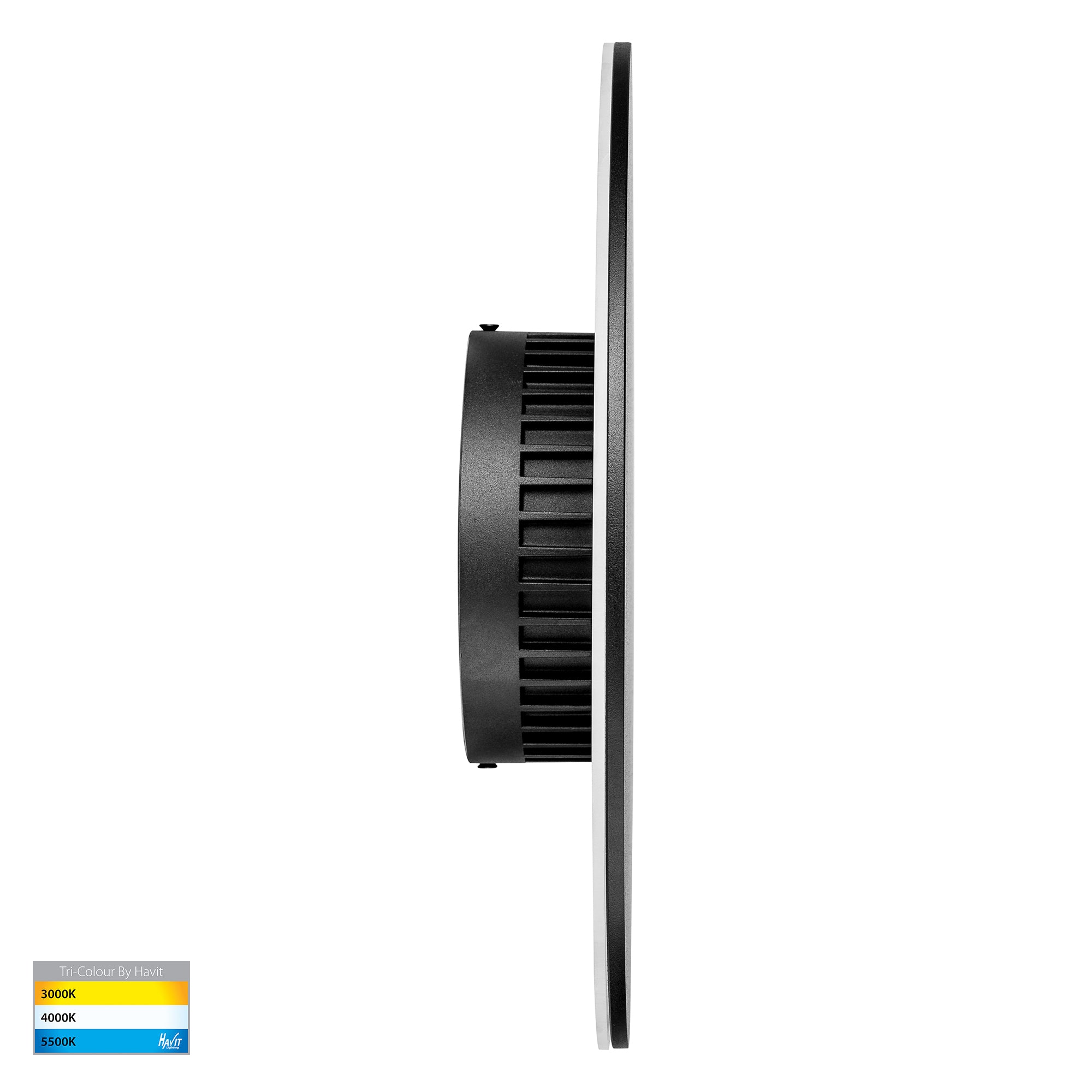 HV3594T-BLK - Halo Black TRI Colour LED Wall Light