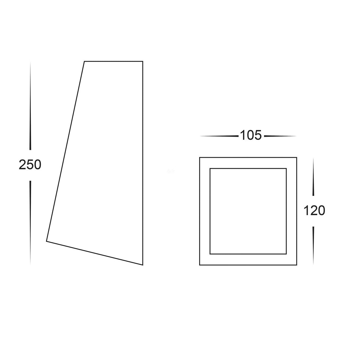 Taper Black TRI Colour E27 LED Wedge Wall Light