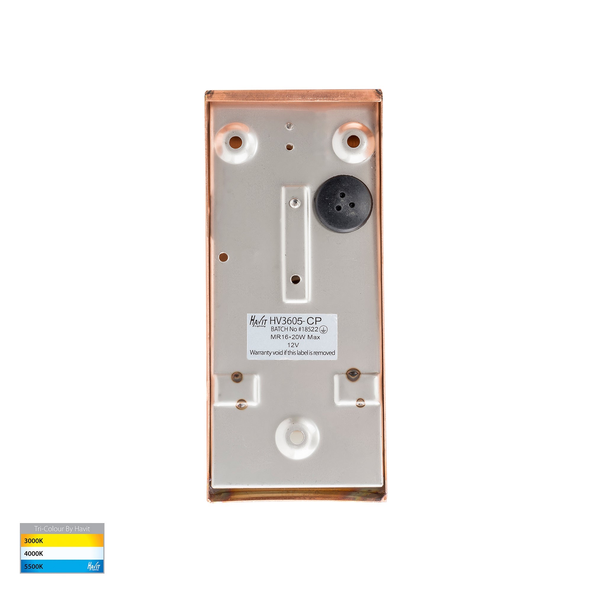 HV3602T-CP - HV3605T-CP -Taper Copper TRI Colour LED Wedge Wall Light