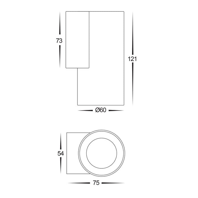 HV3625T-AB - Aries Antique Brass LED Fixed Down Wall Light