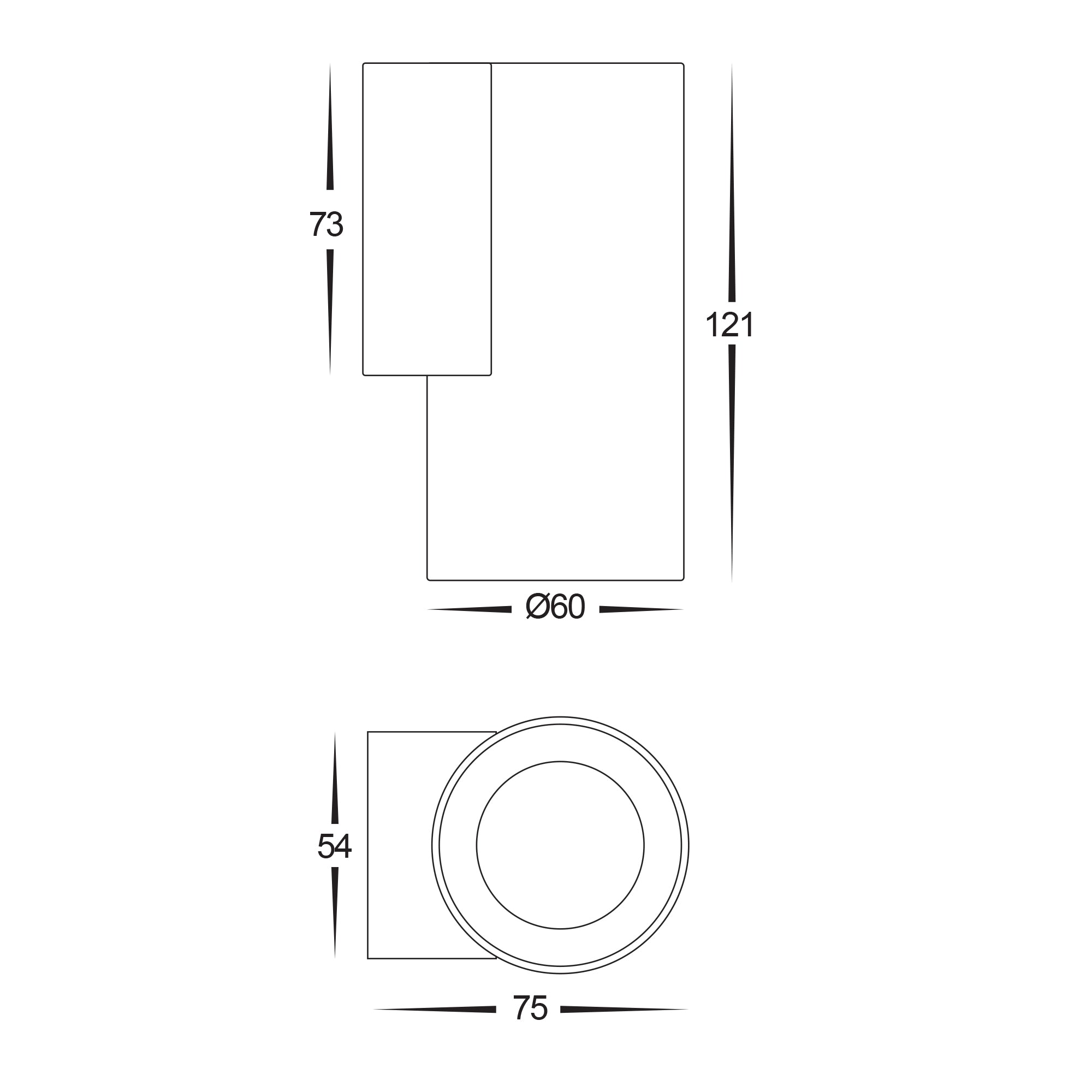 HV3625S-BR- Aries Solid Brass Fixed Down LED Wall Light
