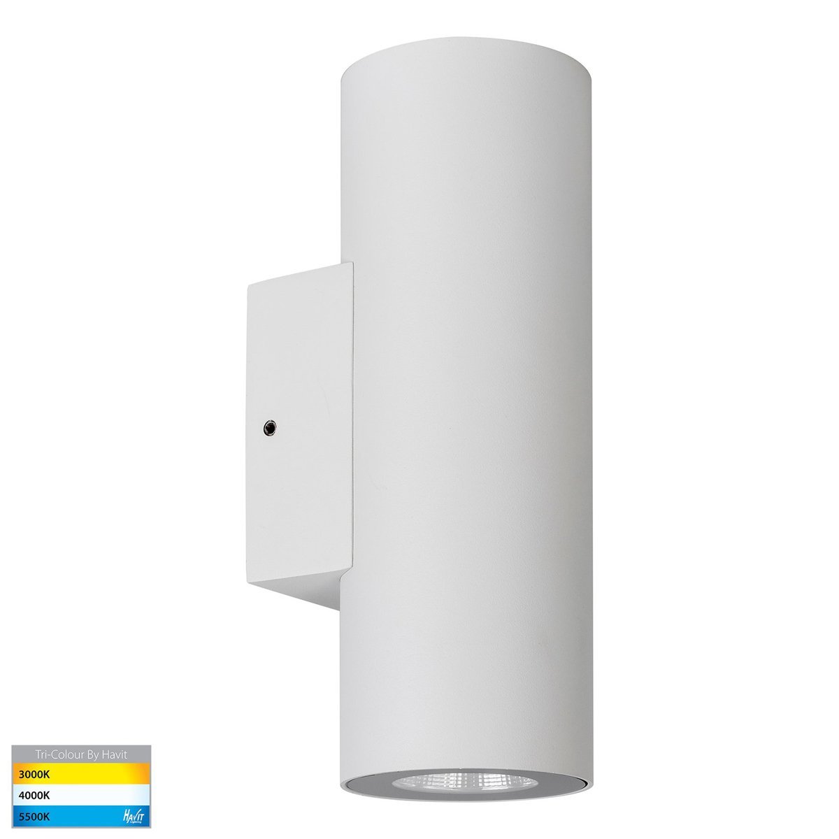 Aries 316 Stainless Steel White Up & Down 2 x 6w Tri-Colour LED Wall Light - HV3626T-WHT