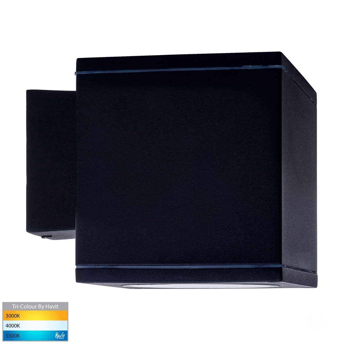 Porter 15w Tri-Color LED Black Large Square Fixed Down Wall Light
