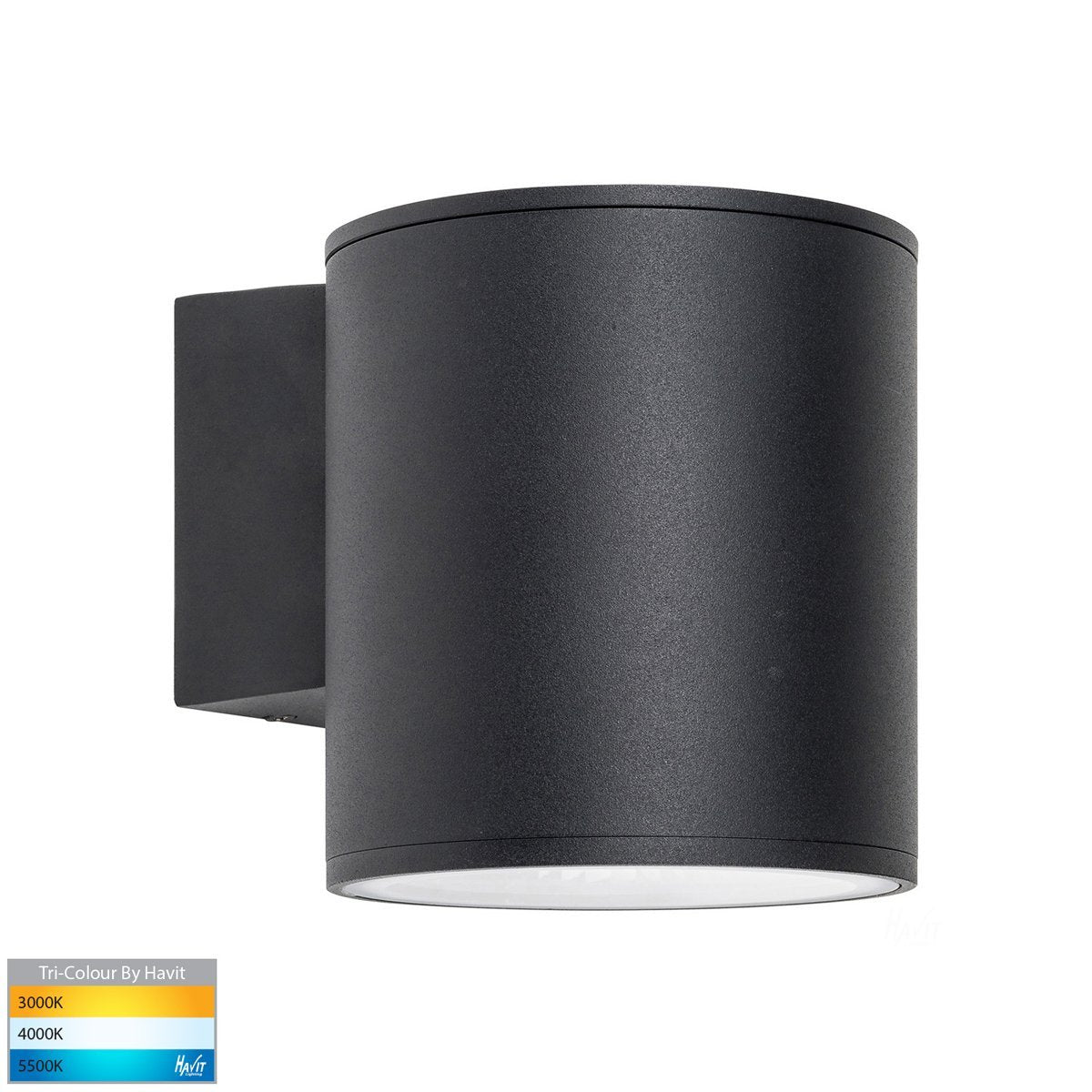 Porter 15w Tri-Color LED Black Large Fixed Down Wall Light