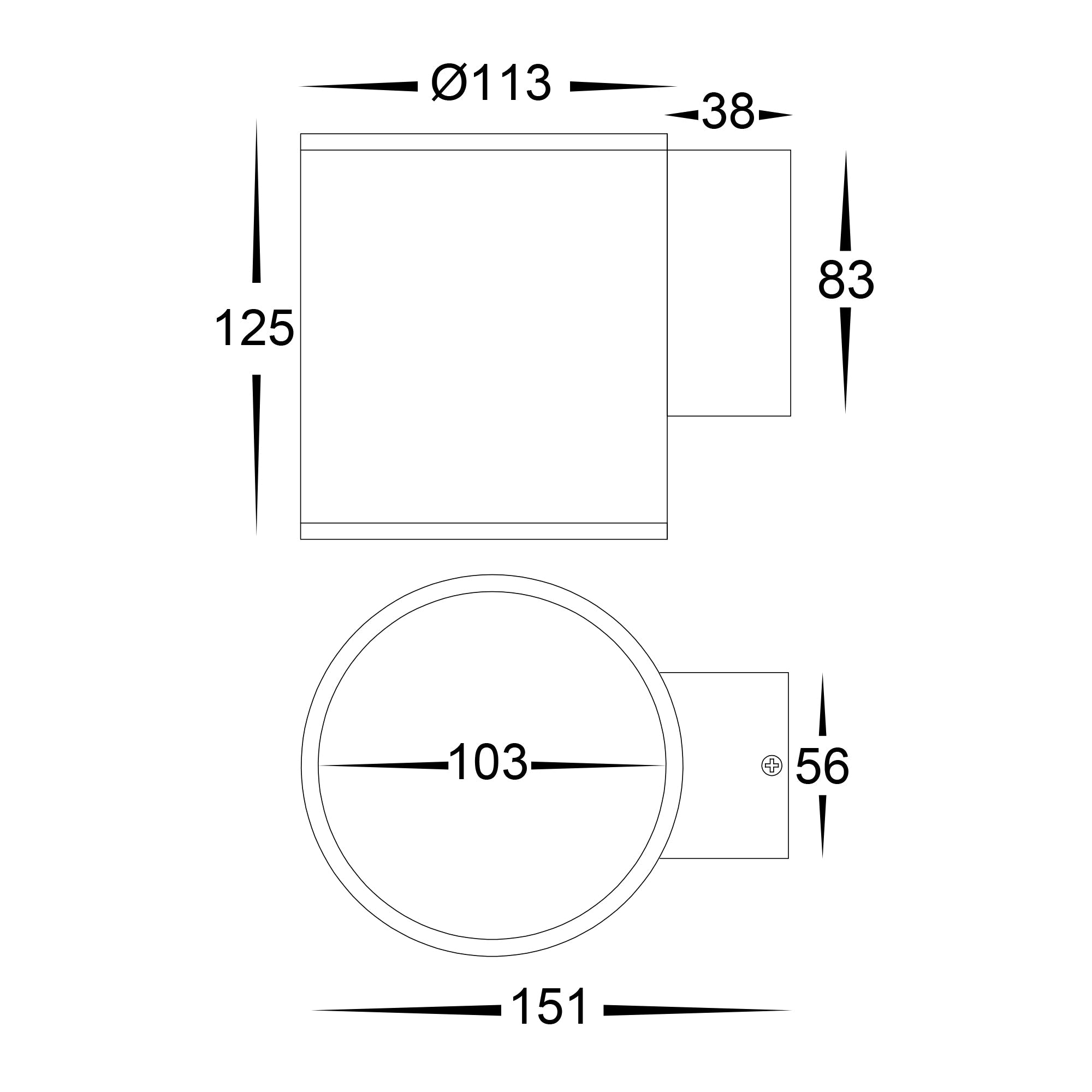 HV3628T-WHT - Porter 15w LED White Large Fixed Down Wall Light
