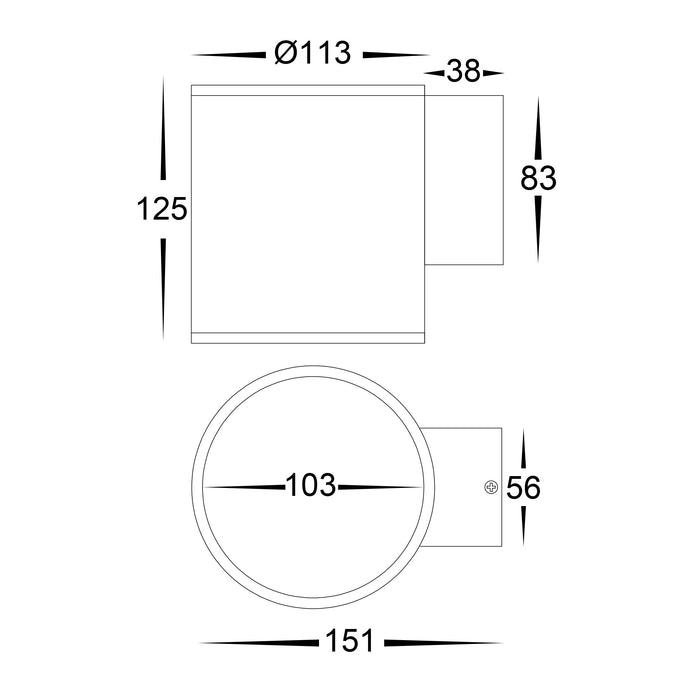 HV3628T-WHT - Porter 15w LED White Large Fixed Down Wall Light