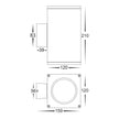 HV3629T-WHT-SQ -  Porter Square White Up & Down LED Wall Light