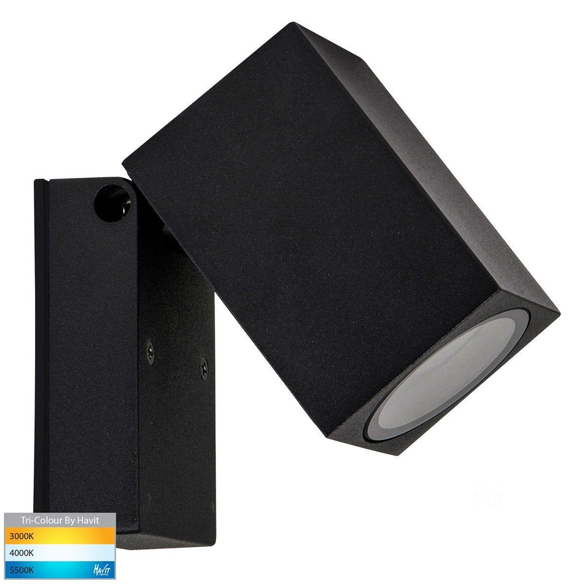 Accord GU10 Black Square Single Adjustable Wall Light