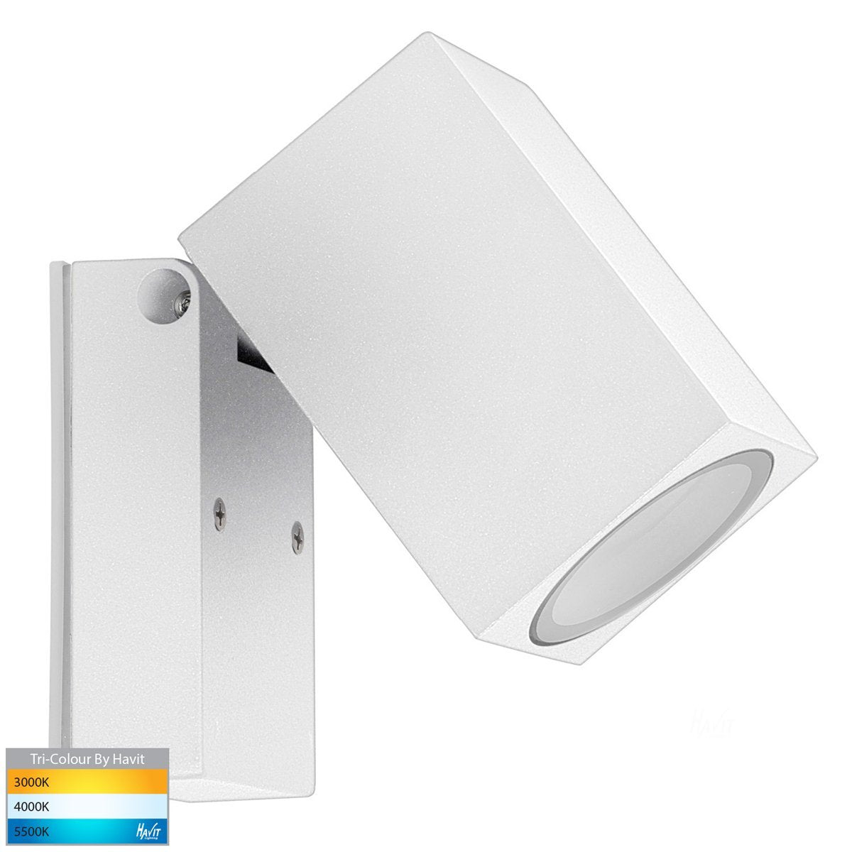 Accord GU10 White Square Single Adjustable Wall Light