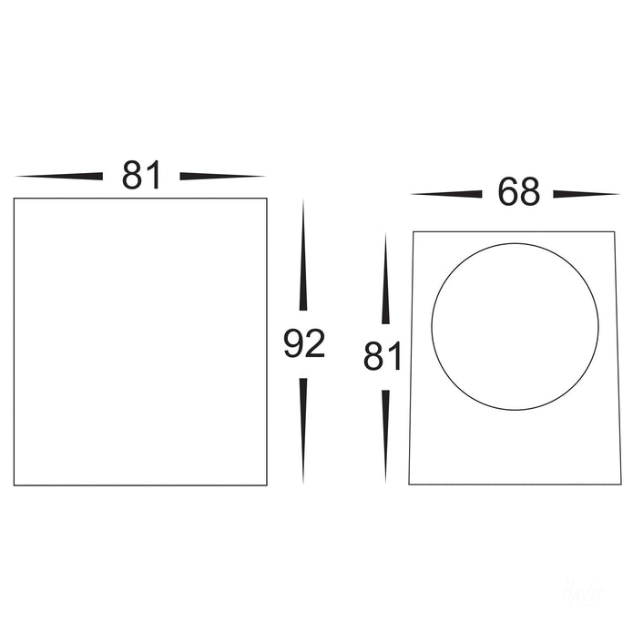 HV3631T-BLK - Accord Black TRI Colour Fixed Down LED Wall Light