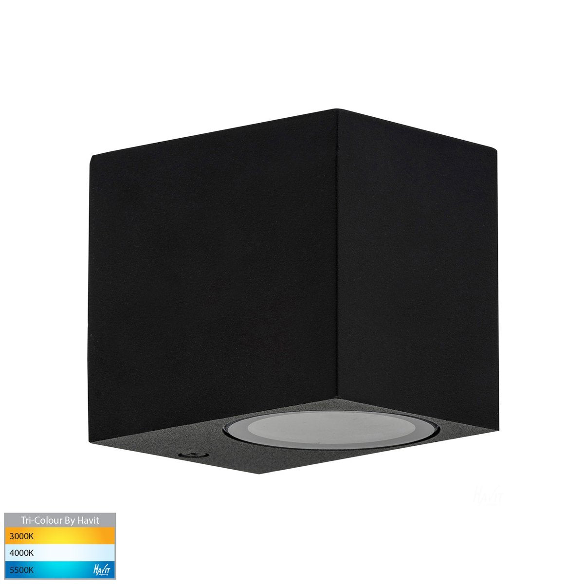 Accord GU10 Black Square Fixed Down Wall Light