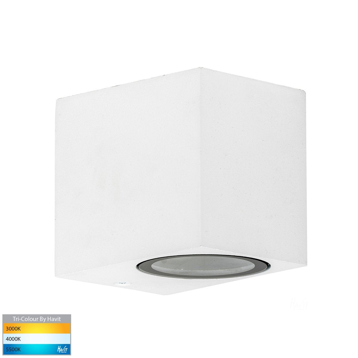 Accord GU10 White Square Fixed Down Wall Light