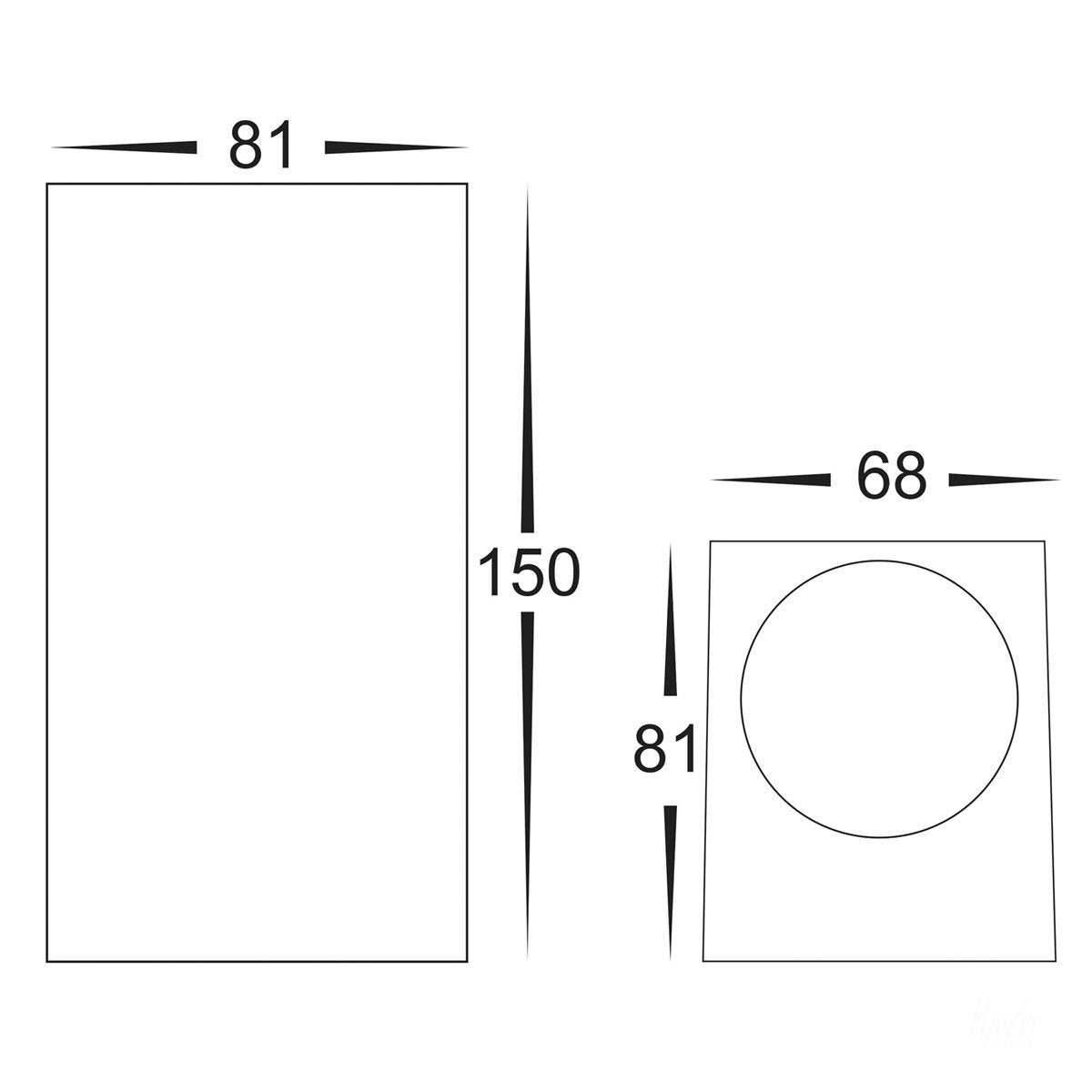 Accord GU10 Black Square Up and Down Wall Light