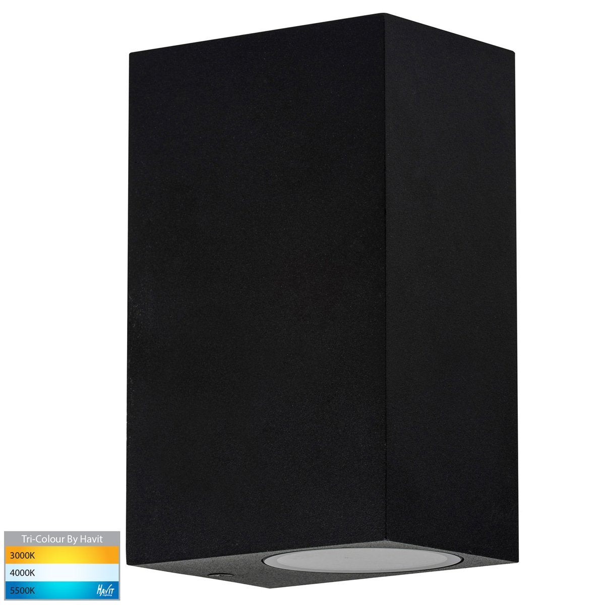 Accord GU10 Black Square Up and Down Wall Light