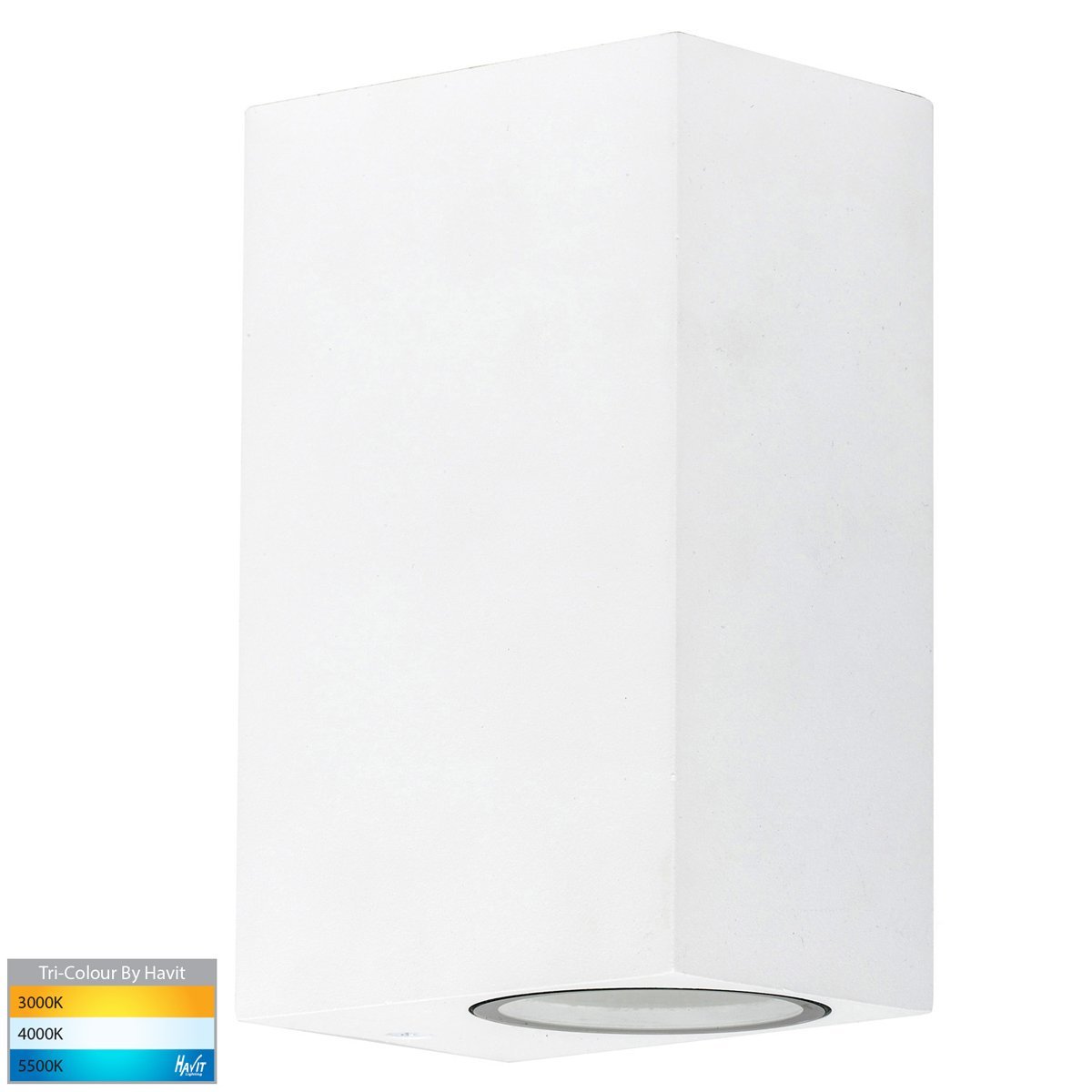 Accord GU10 White Square Up and Down Wall Light