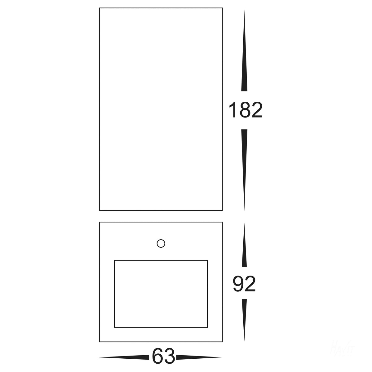 HV3633T-SS316 - Veldi 316 Stainless Steel Square TRI Colour Up & Down Wall Light