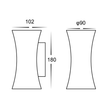 HV3635T-WHT - Savannah White Up & Down LED Wall Light