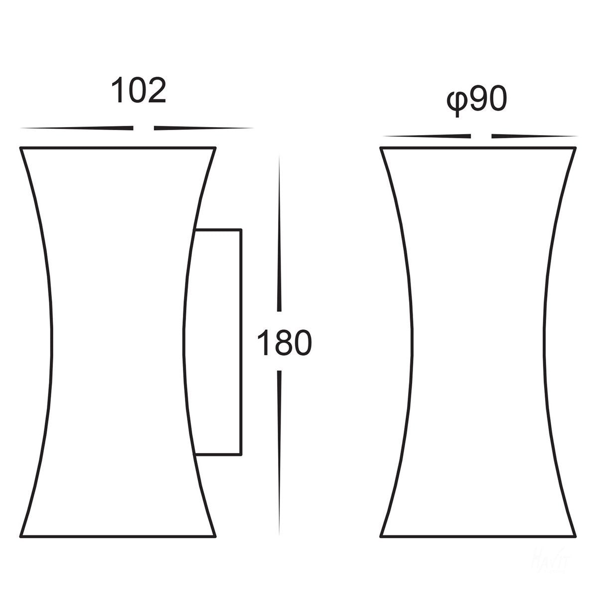 HV3635T-WHT Dimensions