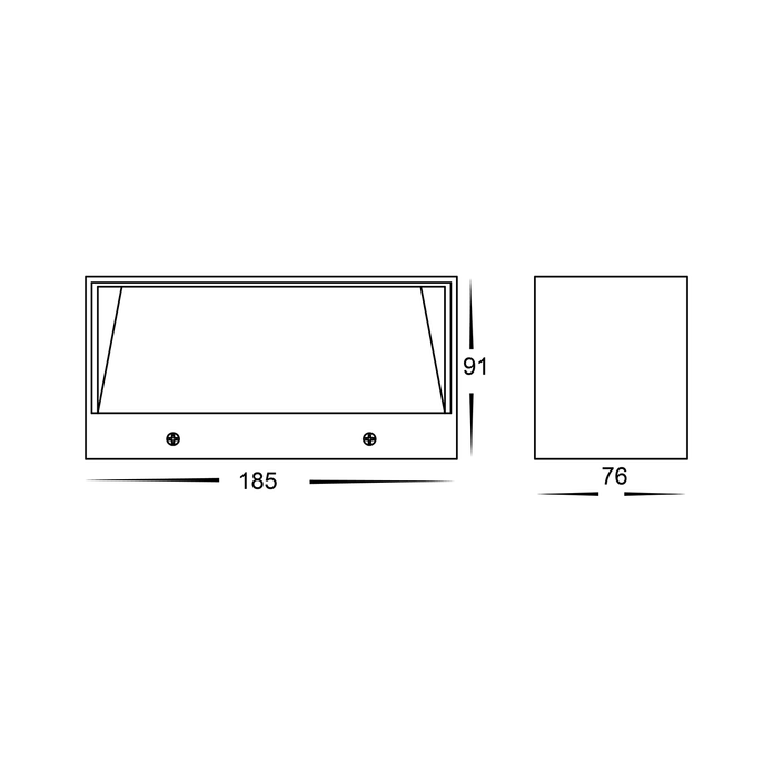 HV3637T-BLK - Nikki Black Up & Down LED Wall Light