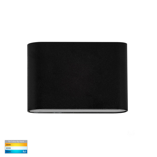 HV3641T-BLK - Lisse Black Fixed Down TRI Colour LED Wall Light