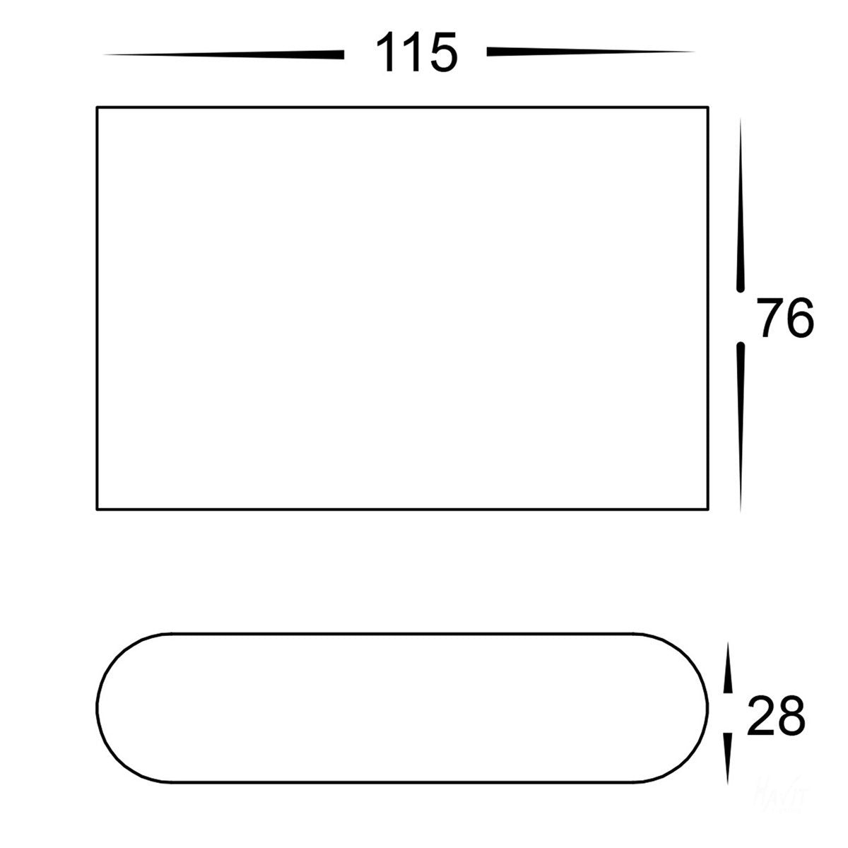 HV3641T-WHT Dimensions